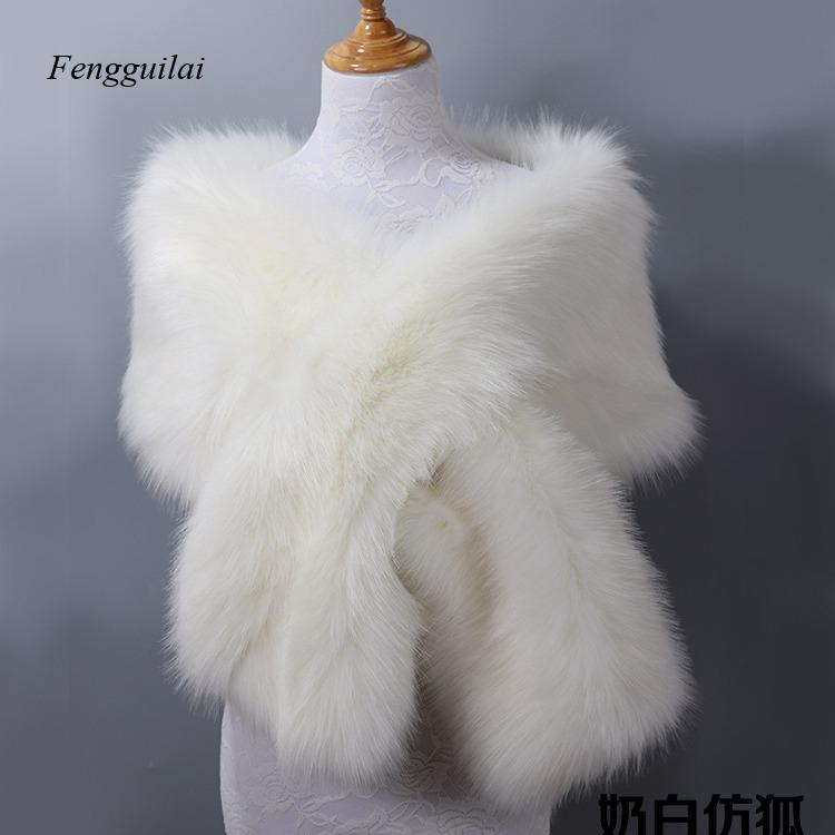 Stole Wedding Shawl - Chal de Piel Sintética Blanca para