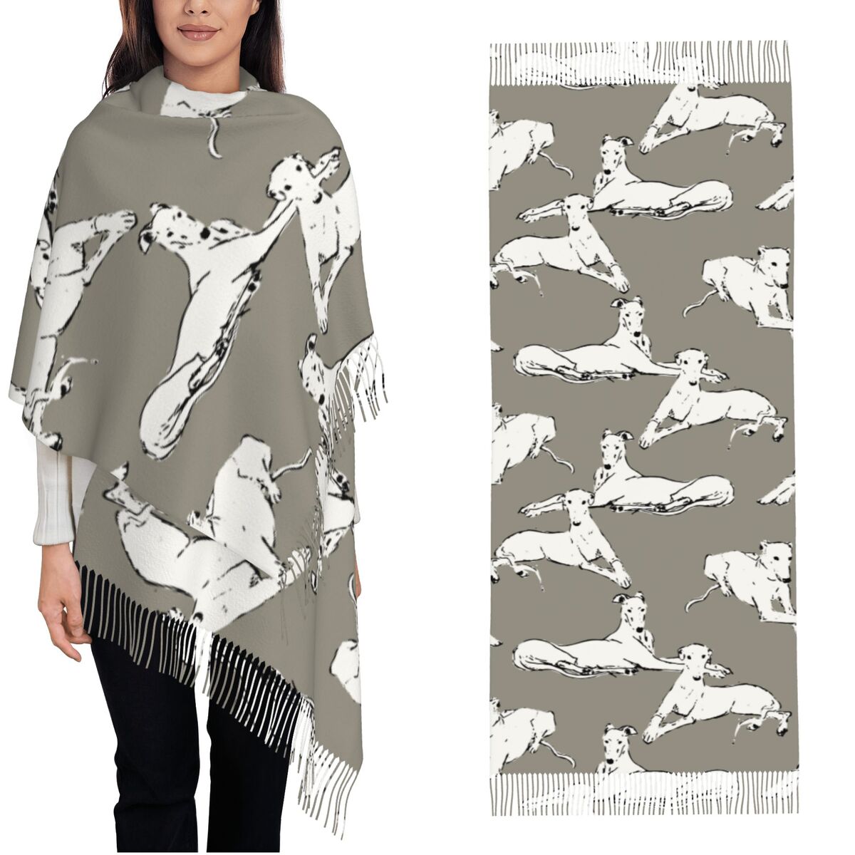 Pashmina Wrap Large - Bufanda relajante de galgo Whippet para