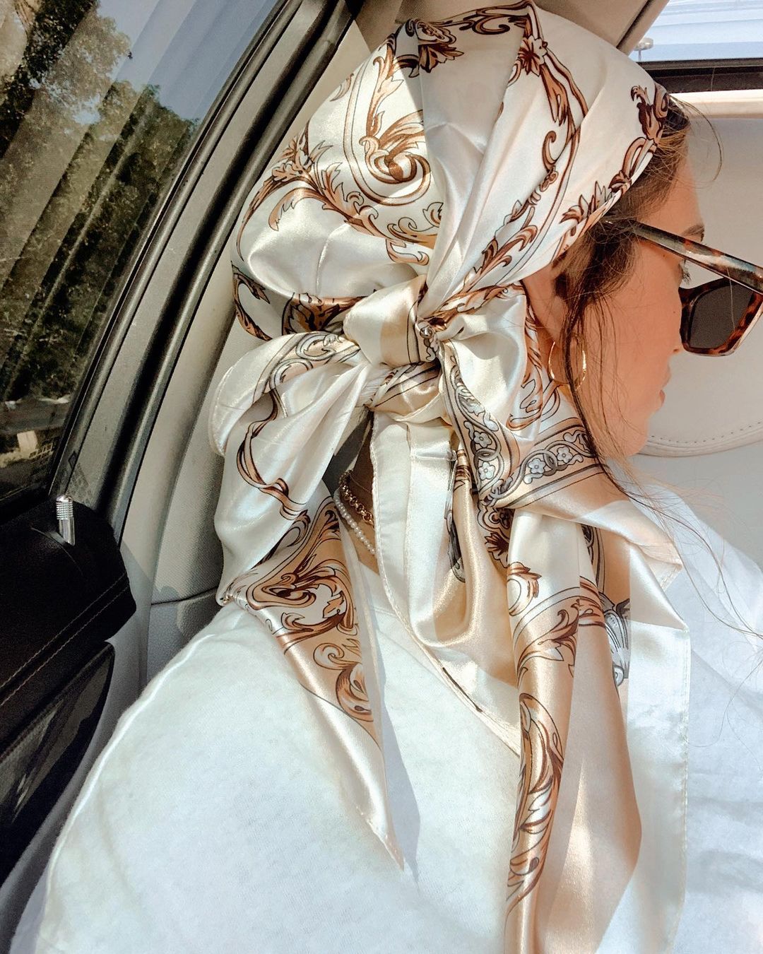 Face Scarf Mask - Bufanda cuadrada de satén para mujer,