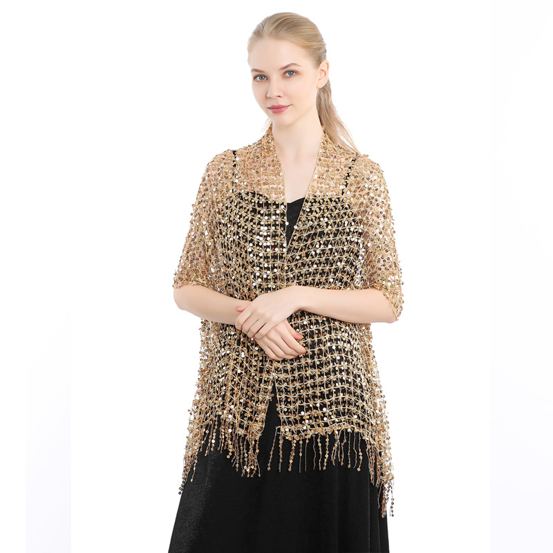 Chal con flecos de lentejuelas - Stole Wedding Shawl reseña y precio