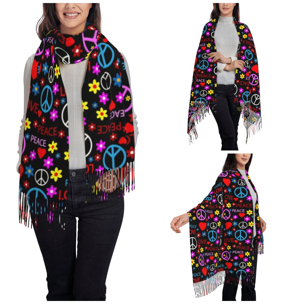 Bufanda con estampado de amor  - Pashmina Wrap Large reseña y precio