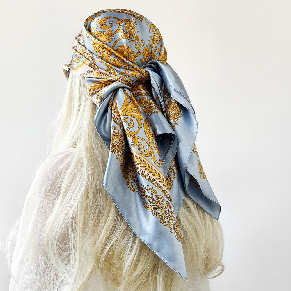 Pañuelo cuadrado de satén de s - Face Scarf Mask reseña y precio