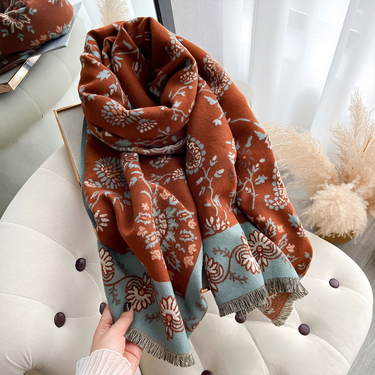 Bufanda de Cachemira de imitac - Woven Scarf Blanket reseña y precio