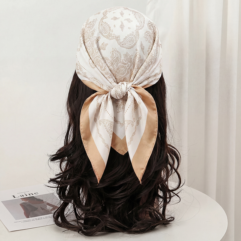 Pañuelo Cuadrado Vintage Beige - Face Scarf Mask reseña y precio